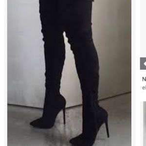 LUXURY Suede thigh high stiletto boots